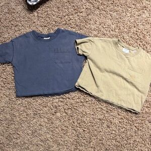 Zara Kids Short Sleeve Tees - Navy and Beige
